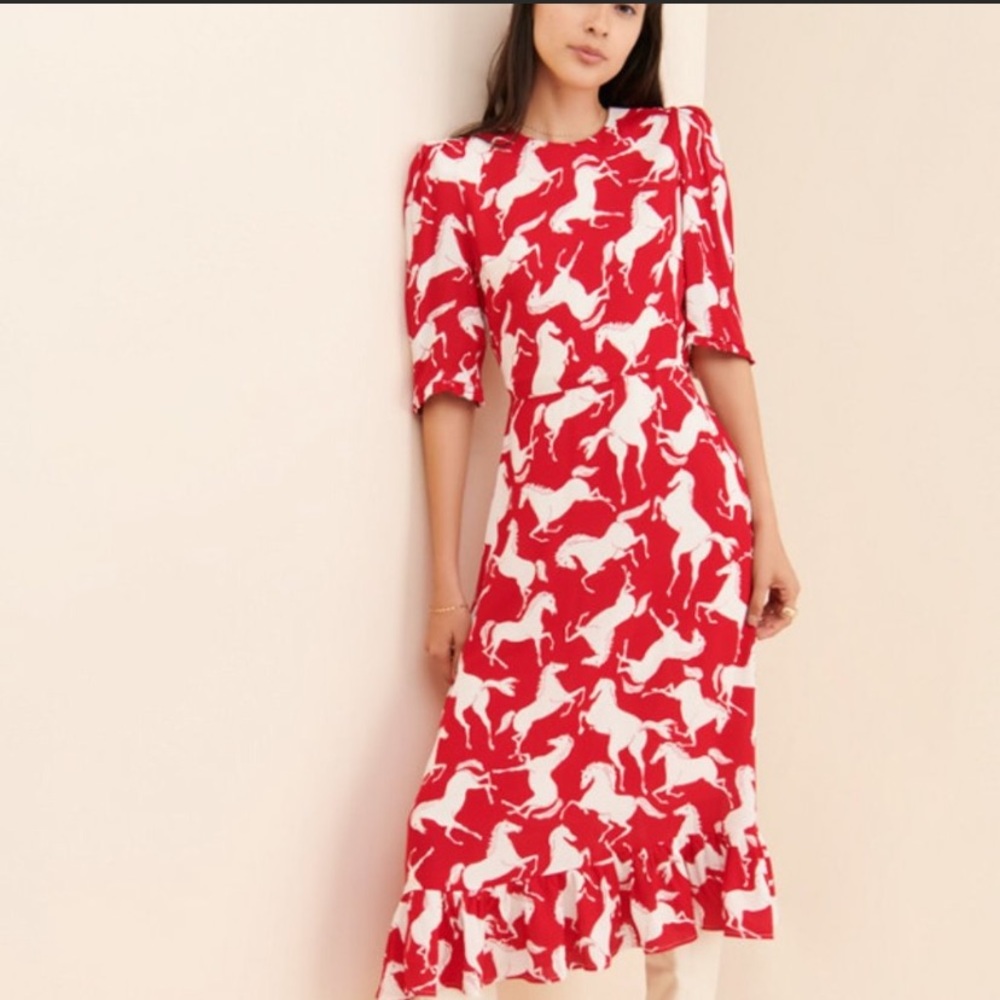 Anthropologie Paul&Joe Sister Minna Horse MIDI Dress size 38